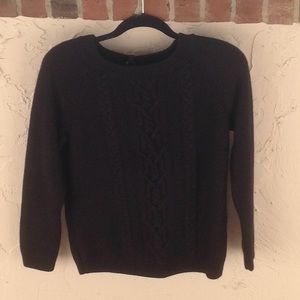 - Talbots  Bulky  Black cable knit sweater. Size M